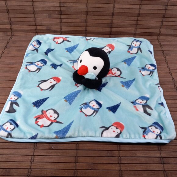 NoJo Plush Penguin Security Blanket Lovey Cuddle Blankie Winter Holiday - Picture 2 of 6